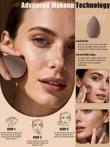 23Pcs Dark Brown Makeup Tool Set, 14Pcs Face & Eye Makeup Brushes, Large & Mini Water Drop Makeup Sponges, Soft Synthetic Bristles, Wet Dry Dual Use Foundation Eyeshadow Cosmetic Tools, Portable Travel Beauty Gift Kit For Makeup Beginners - Multicolor - View 8
