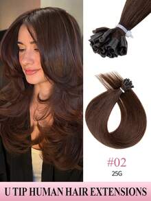 U Tip Hair Extensions Human Hair Extensions Straight Real Human Hair Keratin Extensions Invisible Festival Concert Accessories Summer Travel Holiday Essentials Hair Pieces Hair Care Self Care For Daily - S2 - View 3