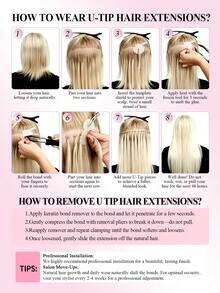 U Tip Hair Extensions Human Hair Extensions Straight Real Human Hair Keratin Extensions Invisible Festival Concert Accessories Summer Travel Holiday Essentials Hair Pieces Hair Care Self Care For Daily - S2 - View 9