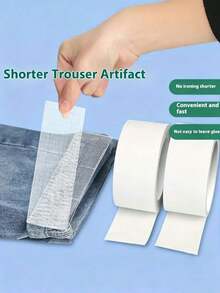 Autocollants pour jambes de pantalon auto-adhésifs - Sans couture sans repassage - 1 rouleau d'outil de raccourcissement de jambe de pantalon - Clips autocollants fixes pour jambes de pantalon - Ajuster les pantalons trop longs - Multicolore - Voir 1