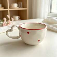 Korean Ins Style Hand-Pinch Love Cup, Milk Cup, Coffee Cup, Hand-Painted Heart Ceramic Cup - Multiple Selection - View 21