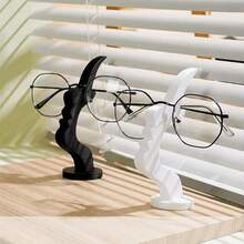 Creative Face-Shaped Glasses Holder, Desktop Glasses Storage Rack, Fashion Glasses Display Stand, Decorative Glasses Rack, Suitable For Office Desk, Bedroom Nightstand, Entryway, Home Decor - A - View 6
