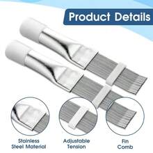 1/2pcs Stainless Steel A/C Air Conditioner Fin Comb Radiator Condenser Fin Repair Comb Cooler Straightener Coil Cleaning Brush - Multicolor - View 3