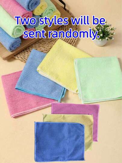1/5/10/15/20/30pcs Multi-Color Microfiber Cleaning Towel Set - Kitchen Cleaning Cloth, Multiple Colors Available, Bamboo Fiber Material, Super Absorbent, Lint-Free, Oil-Resistant, Size 9.8" X 9.8", Suitable For Kitchen, Bathroom And Home Use
