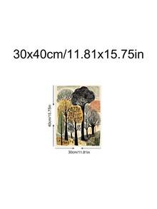 1件裝植物書堆牆面藝術，民俗花卉圖書館印花，北歐樹木印花，北歐林諾刻風景牆面藝術，臥室裝飾，客廳裝飾，宿舍裝飾，牆面藝術，牆面裝飾，家居裝飾，房間裝飾，帆布牆面藝術，海報，可選相框 - 1PCS - 查看 17