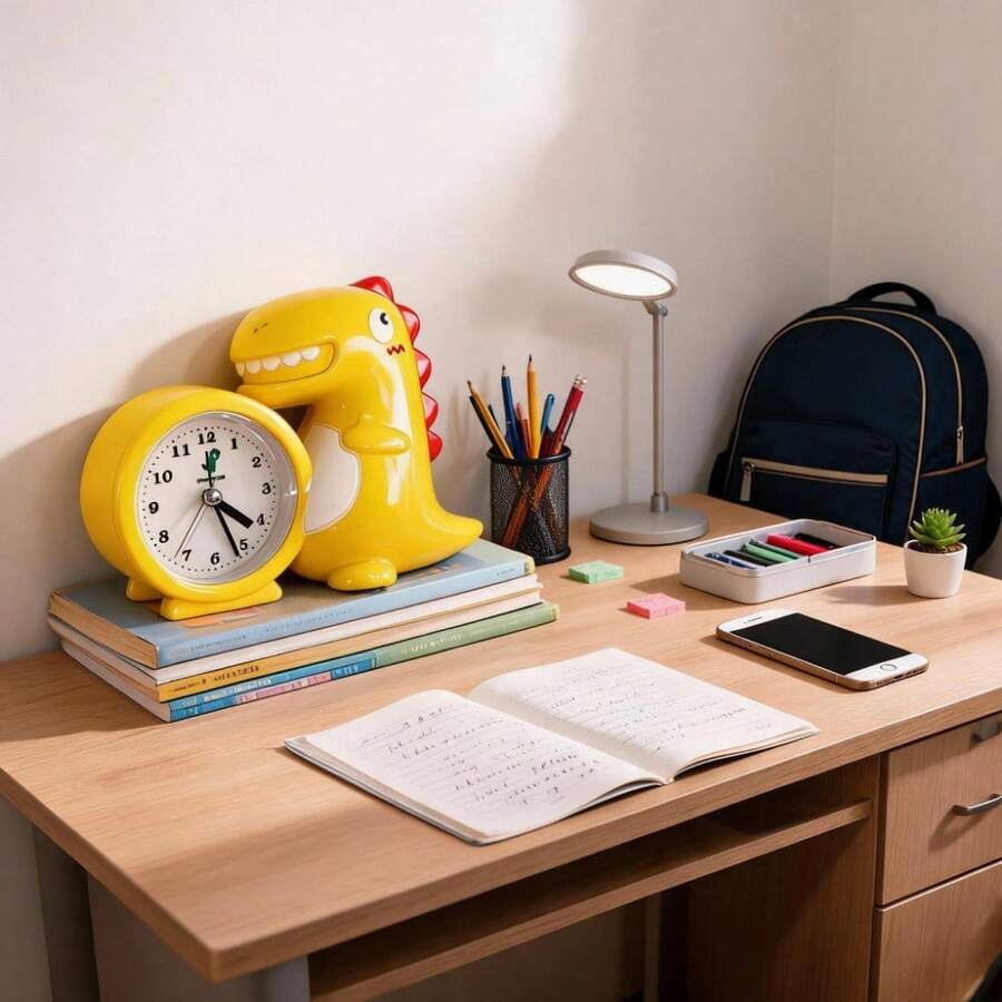 Unisex Estilo Práctico para Dormitorio y Oficina Reloj de Mesa - amarillo - Ver 1