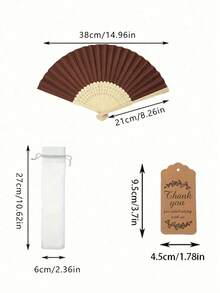 3/9/15 Inch White Paper Bamboo Handle Handheld Folding Fan, Wedding Party DIY Decoration, Calligraphy Painting Practice Blank Folding Fan, Chinese Style - Multicolor - View 4