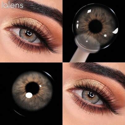 Lalens Cleopatra Brown Soft Natural Gradient Color 1 Pair 6 Months Wear DIA 14.20MM BC 8.6MM Wholesale Suitable For Light And Dark Eyes Middle Eastern Muslim Women Makeup Party Date Contact Lenses