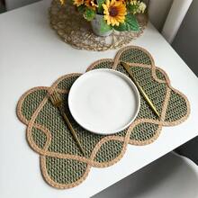 1/2/4/6 Pieces Of Retro Lace Edged Oval Paper Woven Placemats, Anti Slip Breathable Table Mats, Rural Style Home Dining Table Decoration Accessories, Suitable For Kitchen, Home And Party Decoration, With Multiple Colors To Choose From - Multicolor - View 24