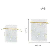 10/30/50/100入 月亮星星歐根紗珠寶糖果袋 透明金色抽繩禮品袋，適用婚禮派對回禮、週年紀念、新娘婚前派對、寶寶洗禮、畢業典禮 (7x9cm/10x15cm) - 白色 - 查看 4