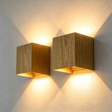 Waterproof Outdoor Wall Light LED Lighting Outdoor Square Aluminum Material Natural Wood/Walnut/Black Up And Down Lighting Wall Lamp Home Outdoor Waterproof Street Light Home Decor Indoor Decor House Garden Lighting Wall Lamp Suitable For Outdoor Balcony/Courtyard/Garden/Stairs/Street/Yard/Living Room/Bedroom/Kitchen/Bathroom/Corridor/Hallway - Waterproof Square LED Wall Light - View 15