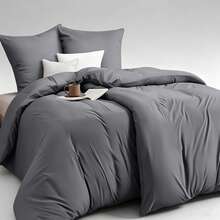 4 Pcs Bed Linen With Duvet Covers And Pillowcases, For Daily Bedding Arrangement - Grey - View 1