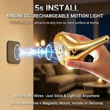 Smart LED Wall Light With Touch Dimming And Motion Sensor, Indoor LED Motion Sensor Wall Light, Eye-Protection Night Light, 1200mAh USB Rechargeable Night Light, Wireless Magnetic Wall Wash Light, Suitable For Bathroom, Bedroom, Cabinet, Living Room - Multicolor - View 5