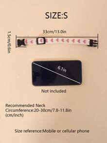 Collar para mascotas de jacquard con patrón de corazones rosas, delgado y suave, adecuado para gatos y perros pequeños para uso en interiores o exteriores (no apto para perros grandes) - Rosa - Ver 12