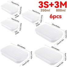 3/4/5/6/8pcs Airtight Food Storage Box, Meal Prep Containers - Reusable Lunch Box For Fridge, Home, Kitchen, School, Work And Travel. Food Container, Snack Container, Adult Portion Control Lunch Box, Lunch Bento Box, Fruit Serving Tray. - White - View 16