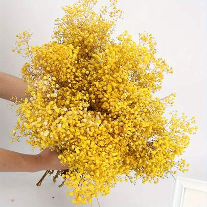 720pcs 24-Branch Yellow Artificial 'S Breath Bouquet, Realistic Plastic Fake Flowers, Suitable For Vase Decoration, Home Decor, Wedding Table Centerpiece, Perfect For Valentine'S Day, Mother'S Day, Thanksgiving, Christmas And Birthday Parties
