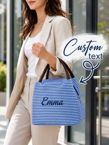 Personalized Insulated Lunch Bag With Name, Custom Lunch Tote, Reusable Cooler Bag, Portable Meal Prep Bag, Travel Picnic Lunch Organizer Gift - Multicolor - View 7