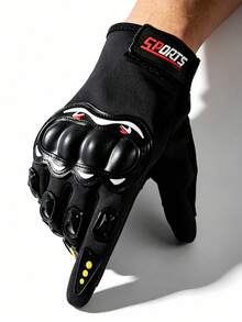 2pcs Full Finger Motorcycle Gloves, Touchscreen Carbon Fiber Knuckle Protection, Off-Road Motorcycle, ATV, Riding, Breathable, Anti-Slip, Shock-Absorbing, Men's And Women's Racing Riding Sports Gear - Multicolor - View 6