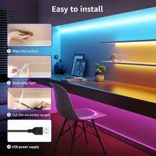 GHUSTAR 1-30m Bedroom LED Strip Lights, RGB LED Color Changing Lights With 44-Key Remote Control, Suitable For Room, Home, Kitchen, Party Decoration, Modern - RGB - View 7