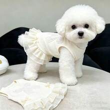 1件寵物用品 寵物服飾 寵物洋裝 春夏薄款透氣浪漫公主風洋裝 公主風蓬蓬裙涼感防掉毛洋裝 Happy Puppy 狗狗衣服 貓咪衣服 貓咪洋裝 公主洋裝 吉娃娃狗狗衣服 小型犬洋裝 吉娃娃洋裝 幼犬貓咪公主套裝 可愛狗狗衣服 寵物用品 幼貓幼犬服飾 比熊犬 泰迪犬 博美犬 約克夏梗犬套裝 可愛狗狗背心 適合小型與中型貓狗 - 白色 - 查看 4