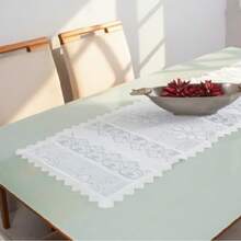 Caminho de Mesa em Renda Trilho de Mesa Decoração Cozinha  1,50x0,50 cm JCM - Branco - Visão 1
