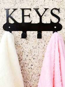 1pc Home Love Shaped Key Holder Wall Mount Organizer Rack With Hooks, Comes With Screws, Requires Drilling, Suitable For Living Room Decor, Housewarming Gift - Multicolor - View 12