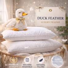 H&R Duck Feather & Down Microfiber Bed Pillows, Hotel Quality Ultra Soft Fluffy Hypoallergenic Breathable Machine Washable, High Loft Support, Pack Of 1/2/4 - White - View 6