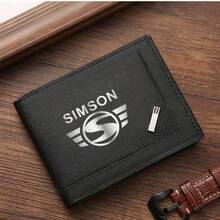 SIMSON Metal Logo Men's Bifold Wallet PU Leather Short Wallet With Card Slots - Multicolor - View 10