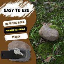Fake Rock - Stone Look - Hidden For Outdoor Secret Storage Box For Keys, Fake Stone Key Hider For Outdoor Garden Or Yard - 1 Pack - Brown - View 3