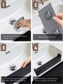 Premium Silicone Sink Splash Guard, Suitable For Kitchen And Bathroom - Non-Slip Suction Cup Base, Enhanced Suction - Dishwasher Faucet Cover Drain Mat, Kitchen Sink Splash Guard, Cleaning Faucet Cover - View 5