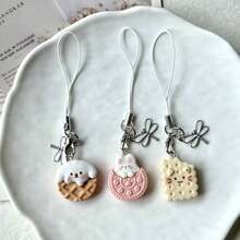 1pc Cute Pet Cookie Phone Chain Pendant, Best Friend Accessory, Fresh Girl Phone Chain, Simple Versatile Phone Decoration, Small Gift For Meeting - Multicolor - View 8