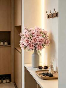 1/3 Buquê de Flores de Peônia Artificiais, Flores de Seda, Buquê de Peônia Falsa, Adequado para Decoração de Casa Estilo Fazenda, Centro de Mesa de Casamento Boêmio, Flores de Plástico Artificiais em Lote, Pode Ser Usado para Decoração de Vaso - Rosa Bebê - Visão 10