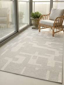 1pc Nordic Modern Minimalist Abstract Design Asymmetrical Geometric Pattern - Soft Faux Cashmere Area Rug, Bathroom, Kitchen, Entrance, Hallway, Bedside, Living Room, Bedroom, All-Season Machine Washable Mat, Home Decor - Multicolor - View 2