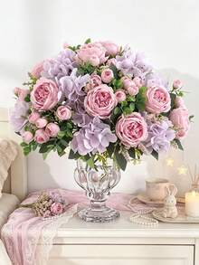 1/3 pièces Fleurs de pivoine artificielles et boules brodées, convient pour mariage, fête de vacances, décoration de la maison, restaurant, chambre à coucher, décoration de vase, décoration d'automne, cadeau de la Saint-Valentin, DIY du Nouvel An, cadeau de remise des diplômes, rentrée scolaire, Halloween et plus - Prune - Voir 6