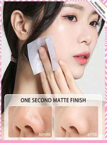 200/100 Peças Papel Absorvente de Óleo Facial + Puff de Pó Quadrado + 1 Espelho, Absorvente de Óleo e Controlador de Óleo, Copo Absorvente de Óleo Facial Refrescante e Portátil, Pode Absorver Óleo Facial em Excesso, Adequado para Homens, Mulheres, Iniciantes, Produto de Cuidados com a Pele - Multicolorido - Visão 3