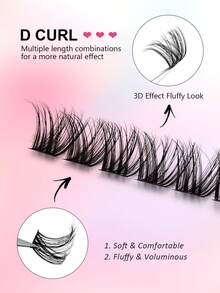 Asiteo 110pcs D Curl Single Lash Extensions, Easy To Apply, Suitable For Party, Date, Daily Wear, Salon Quality - D - View 2