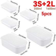 3/4/5/6/8pcs Airtight Food Storage Box, Meal Prep Containers - Reusable Lunch Box For Fridge, Home, Kitchen, School, Work And Travel. Food Container, Snack Container, Adult Portion Control Lunch Box, Lunch Bento Box, Fruit Serving Tray. - White - View 11