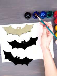 10/1pc Bat-Shaped Component, Bat-Shaped Holiday Pendant, Suitable For Painting And Graffiti Crafts, Hanging Decorations, Halloween Party Decor - Multicolor - View 4