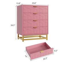 Drawer Storage Cabinet - Pink - View 6