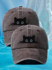1 buah Topi Baseball Wanita Motif Kucing Bordir Personalisasi Pelindung Matahari Lembut Cocok untuk Semua Musim Ukuran Dapat Disesuaikan Warna Polos Gaya Retro Jalanan Warna-warni Cocok untuk Pemakaian Sehari-hari dan Sebagai Hadiah - B - View 25