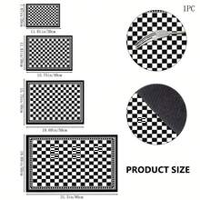 1pc Black & White Plaid Tile Print Diatomaceous Earth Kitchen Drain Mat, Absorbent Quick-Dry Non-Slip Coffee Machine Mat, Suitable For Kitchen Countertop And Coffee Area Decoration - Multicolor - View 7