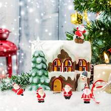 2pcs Christmas Mini Decorations, Mini Santa Claus Resin Figurines, Christmas Party Decor Supplies (Random Color) - Multicolor - View 8
