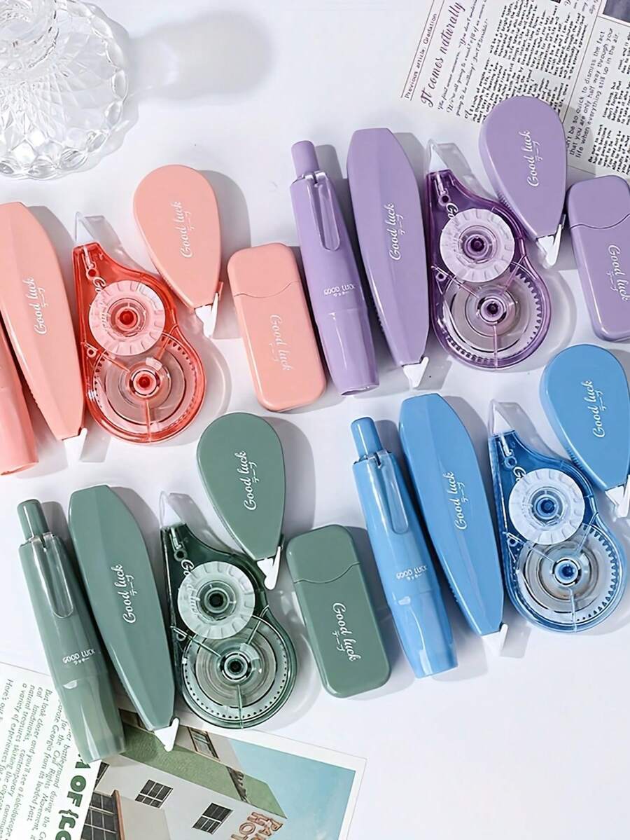 5pcs Gradient Color Correction Tape Set, Large Capacity Practical Student Correction Tape, Low Breakage Rate, Portable Correction Tape, Quiet And Smooth, Student Dedicated Correction Tape - Correction Tape - View 1