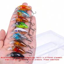 HENGJIA 5pcs/9pcs Per Box 4.5CM 4G Artificial Hard Plastic Small Deep Diving Crankbait Mini Floating Rattle Fishing Lure - Multicolor - View 2