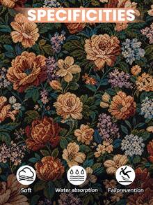 1 pièce Tapis long à motif floral, tapis moelleux de grande taille, convient pour le salon, la chambre, le couloir et autres endroits, motif imprimé, doux et confortable, respectueux de la peau et absorbant, facile à nettoyer, convient également pour la décoration de la cuisine, matériau en faux cachemire, résistant aux taches, convient pour l'entrée intérieure/extérieure, la chambre et autres décorations de la maison, plusieurs couleurs disponibles, convient également pour la buanderie de la maison, lavable en machine - Multicolore - Voir 4