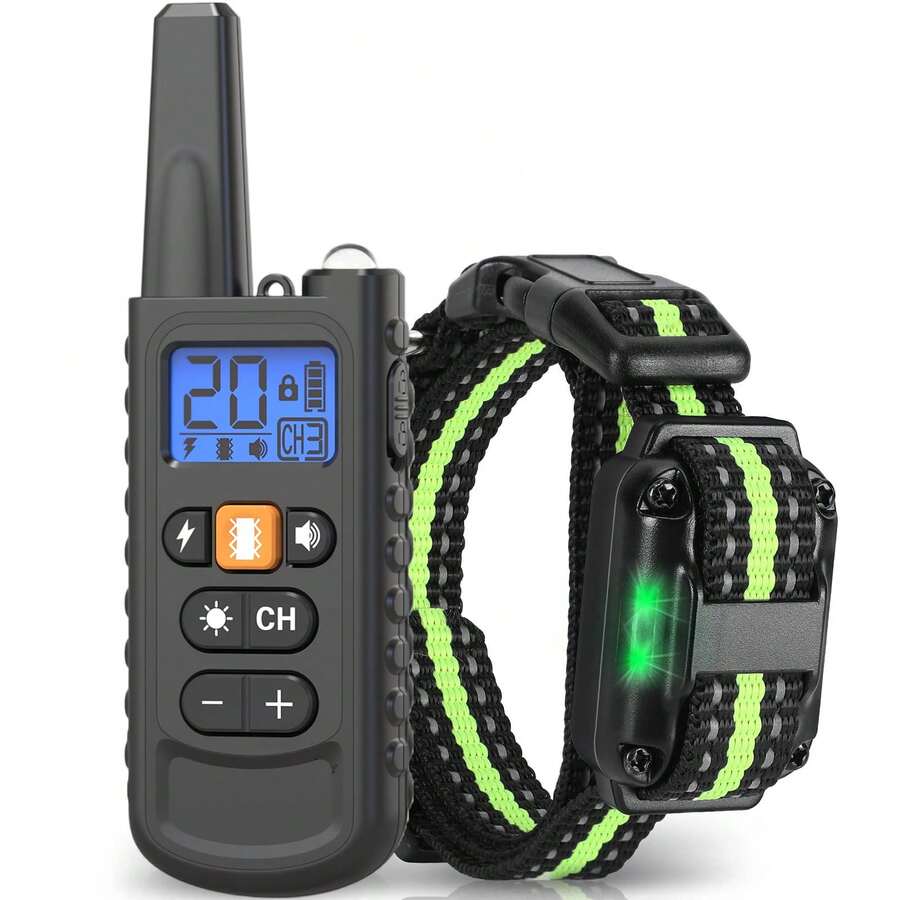 Dog Shock Collar With Remote Control, 3300FT Rechargeable Waterproof Shock Collar For Dogs With 3 Training Modes, Adjustable For Small Medium Large Dogs (8-120 Lbs) - Black - View 1
