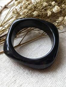 3pcs Black Asymmetrical Elegant Geometric Bracelet Set, Casual Daily Wear - Black - View 3