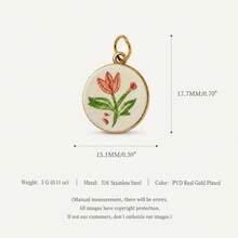 1pc New Natural Flower Pendant, Fresh Cartoon Style, 18k Gold PVD Plated 316 Stainless Steel Material, Waterproof And Fade-Resistant, Suitable For DIY Creative Necklace, Bracelet, Earring, Bag Chain, Keychain, Waterproof And Sweat-Resistant, Suitable For Daily Casual Wear - Multicolor - View 8