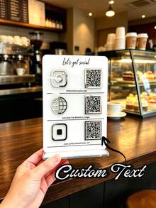 客製化壓克力 QR Code 告示牌，透明壓克力材質，清晰透亮，耐用圖案不褪色，可列印付款、社群、店家 QR Code，適合室內外展示，抗碎耐用，可客製化設計，適用於餐廳、工作室、實體店面 - 彩色 - 查看 1