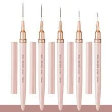 10pcs Nail Liner & Dotting Pen 2Sets, Random Color Fine Line Drawing Nail Art Brushes For Line Check Pattern Painting, Professional Manicure Tools For Nail Salon And Back To School DIY Nail Decoration - A - View 7